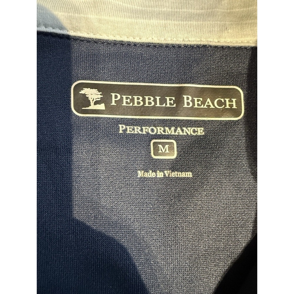 Pebble Beach Golf Vest Mens M Navy Performance Snap Pullover Logo Stretch - Picture 4 of 8